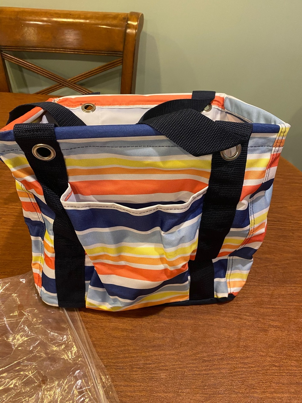 Thirty One Small Utility Tote Vista Stripe New